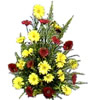 Yellow and Red cornation with golden stick